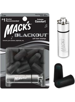 Mack's Blackout Soft Foam Earplugs 7 Pair with Travel Case - 32 dB Highest NRR  - Image 1