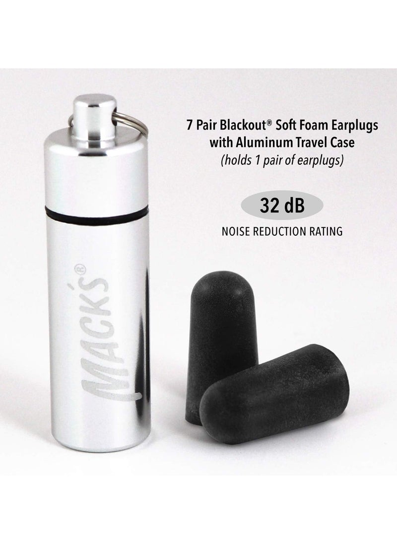 Mack's - Blackout Soft Foam Earplugs 7 Pair with Travel Case - 32 dB Highest NRR - Image 1