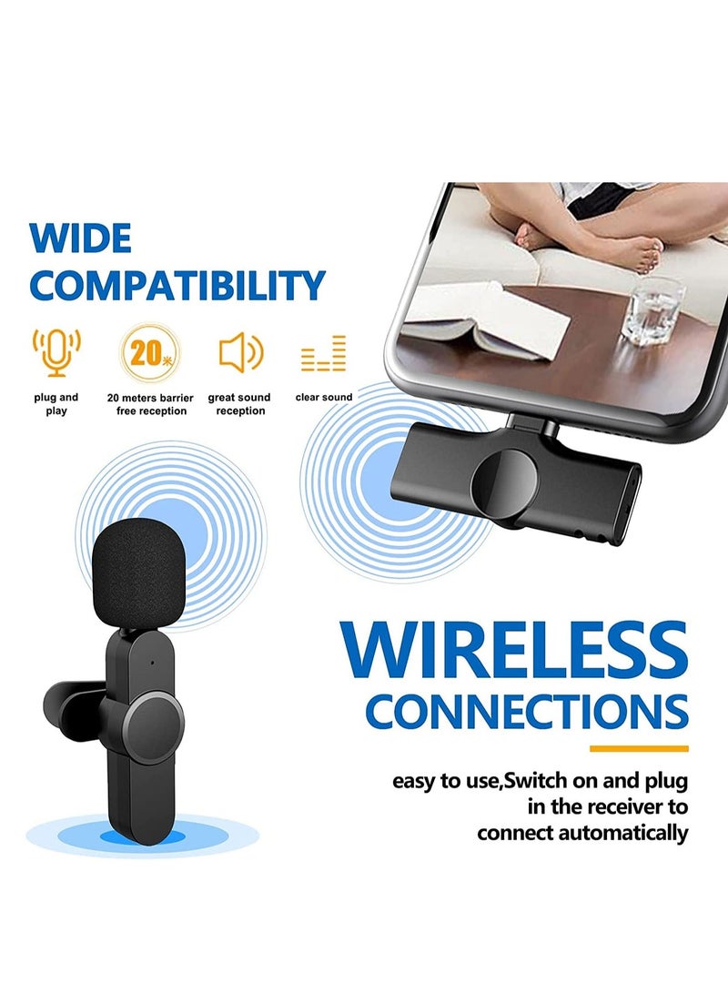 Type-c Wireless Lavalier Microphone for Recording/YouTube Facebook Live Stream/Vlog Noise Reduction Wireless Mic for Andriod Phones/Tablet/Computer(No Need App/Bluetooth) - Image 3