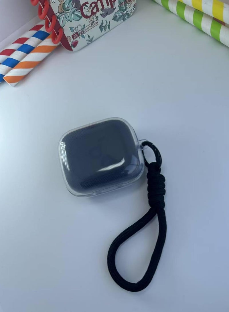 Silicone Protective Case for Anker Soundcore R50i NC Clear with Stand and Carabiner, LED Visible (Black Black) - Image 1