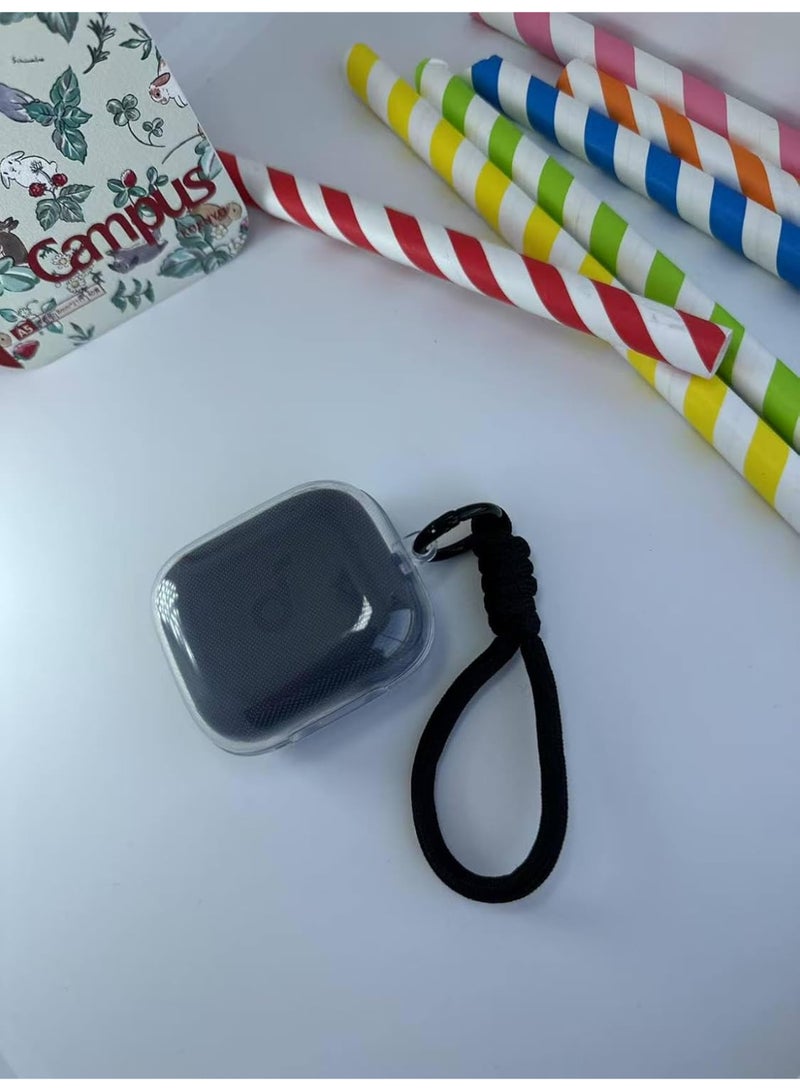 Silicone Protective Case for Anker Soundcore R50i NC Clear with Stand and Carabiner, LED Visible (Black Black) - Image 2