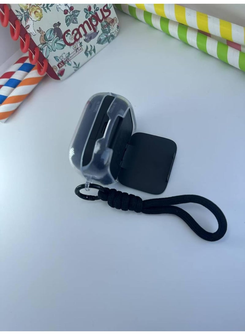 Silicone Protective Case for Anker Soundcore R50i NC Clear with Stand and Carabiner, LED Visible (Black Black) - Image 3