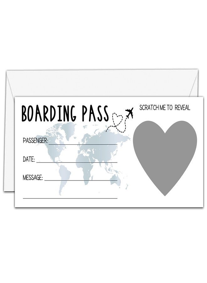 AWSICE Scratch Surprise Boarding Pass, 1 Set Make Your Own DIY Travel Ticket, Surprise Reveal Card for Holiday, Christmas, Wedding, Birthday, Anniversary, Party Supply(3.5"x8" Silver)-A005 - Image 2