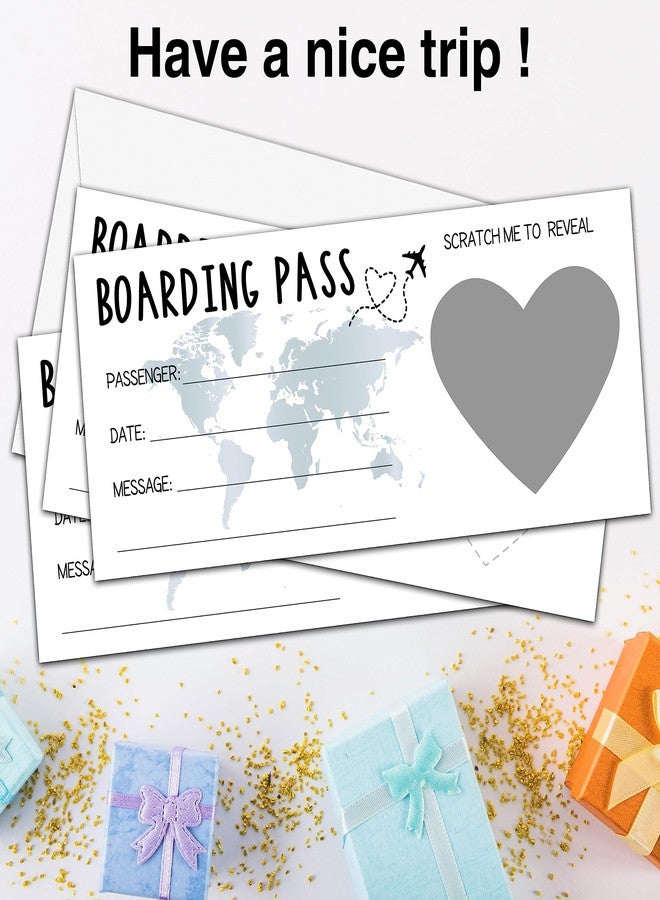 AWSICE Scratch Surprise Boarding Pass, 1 Set Make Your Own DIY Travel Ticket, Surprise Reveal Card for Holiday, Christmas, Wedding, Birthday, Anniversary, Party Supply(3.5"x8" Silver)-A005 - Image 5