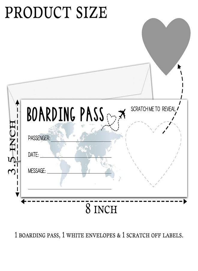 AWSICE Scratch Surprise Boarding Pass, 1 Set Make Your Own DIY Travel Ticket, Surprise Reveal Card for Holiday, Christmas, Wedding, Birthday, Anniversary, Party Supply(3.5"x8" Silver)-A005 - Image 3