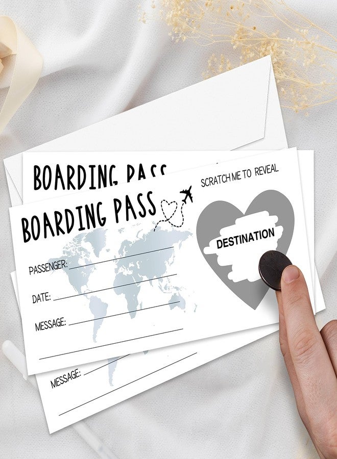 AWSICE Scratch Surprise Boarding Pass, 1 Set Make Your Own DIY Travel Ticket, Surprise Reveal Card for Holiday, Christmas, Wedding, Birthday, Anniversary, Party Supply(3.5"x8" Silver)-A005 - Image 4