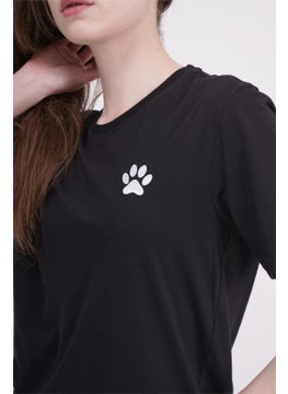 The Socks Company Pati Embroidered Crew Neck Black Unisex T-Shirt  - Image 4