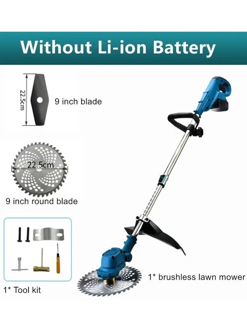 Generic Electric Cordless Garden Mower 2000W 9 Inch Brushless Electric Grass Trimmer Cordless Lawn Mower Hedge Trimmer Adjustable Handheld Garden Pruning Tool  - Image 2