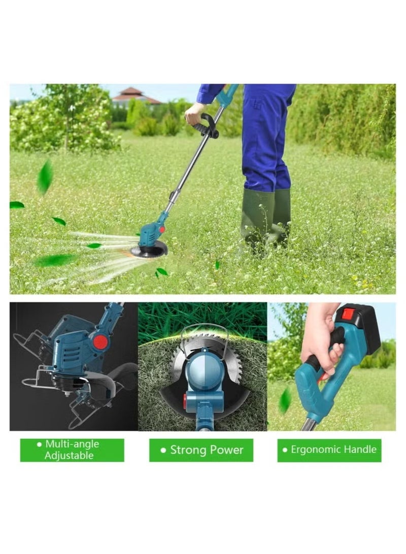 Generic Electric Cordless Garden Mower 2000W 9 Inch Brushless Electric Grass Trimmer Cordless Lawn Mower Hedge Trimmer Adjustable Handheld Garden Pruning Tool  - Image 3