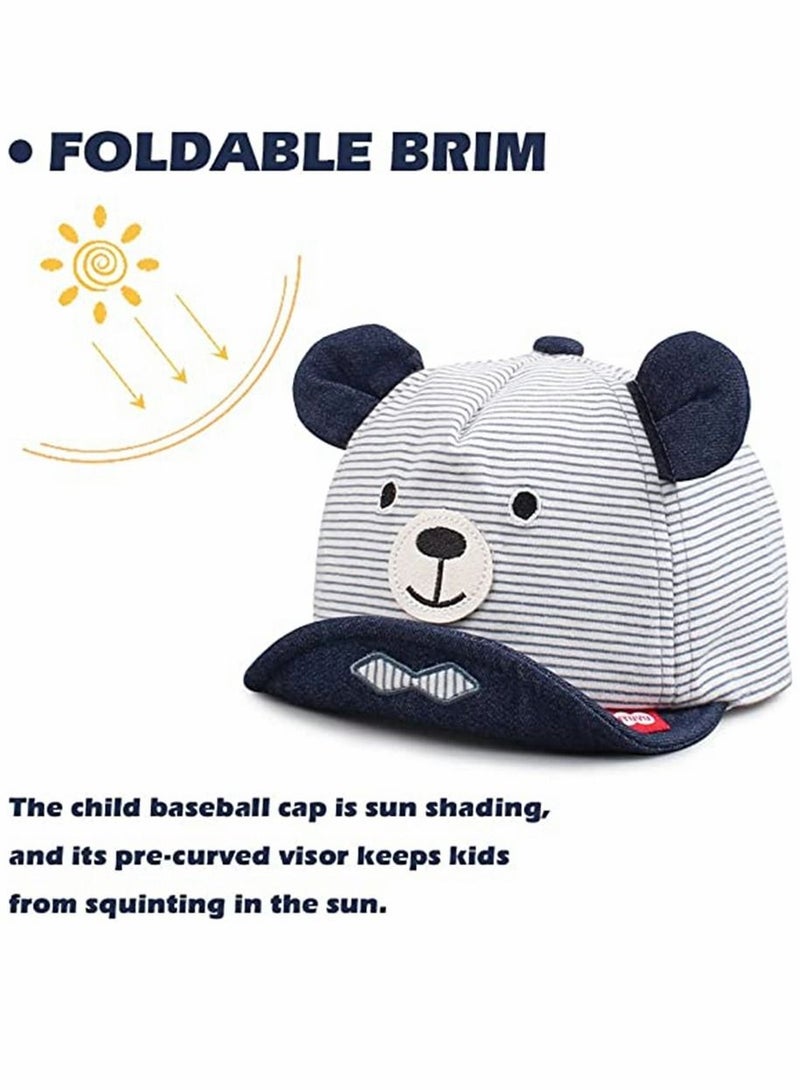Y&D Baby Duck Baseball Hat Cap, Infant Kids Sun Bear Cute Cartoon Caps Spring Summer and Autumn Novel Thin Cap Flat Tongue Fashion Breathable Comfortable Cotton  - Image 3