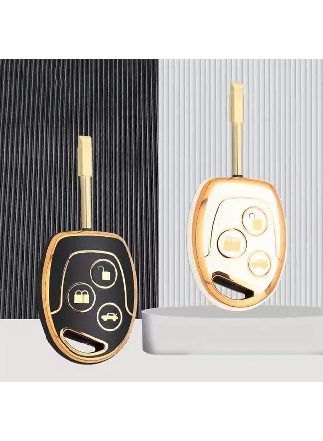 أكسسوارات غطاء مفتاح من TPU باللون الرمادي الأزرق لسيارات فورد بثلاثة أزرار - Image 1
