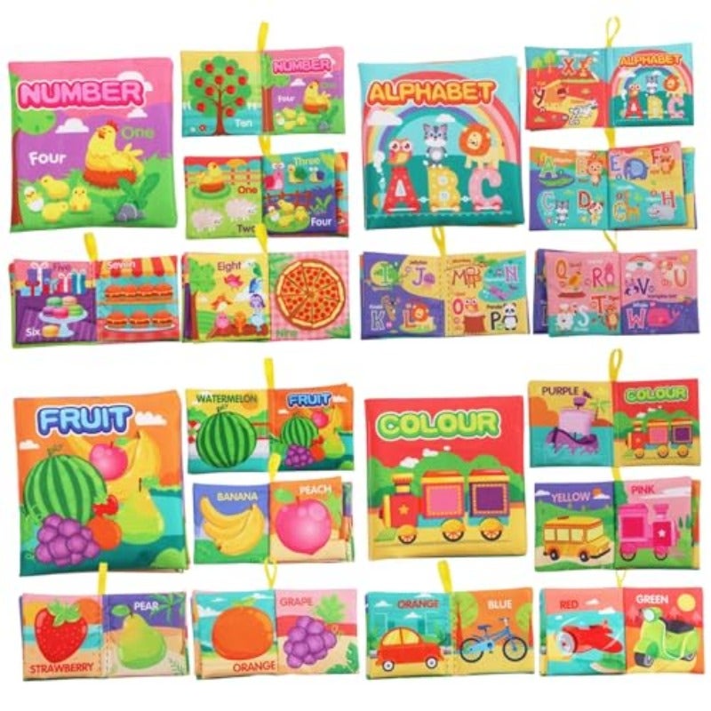 Bath Books for Toddlers 1-3 4 PCS Waterproof Baby Bath Books with Sound Cover Tear-Proof Early Educational Bath Toys with Vivid Colors for Bath Time - Image 2