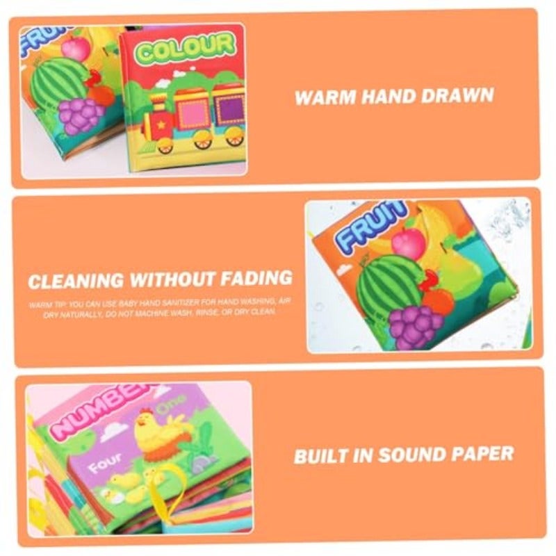 Bath Books for Toddlers 1-3 4 PCS Waterproof Baby Bath Books with Sound Cover Tear-Proof Early Educational Bath Toys with Vivid Colors for Bath Time - Image 5