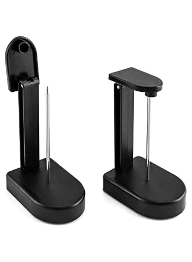 Arabest Paper Memo Holder Receipt Holder, 2 Packs Black Receipt Invoice Spike Stick Bill Fork Memo Note Spike with Safety Cap and Base - Image 1