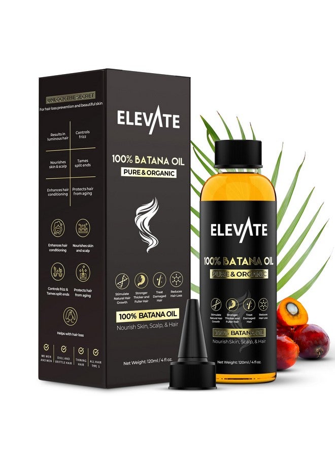 Elevate Batana Oil For Hair Growth | 100% Pure & Natural Raw Organic Oil From Honduras | Cold Pressed & Chemical-Free For Hair Thickness & Scalp Care Skin | Thicker Stronger Hair | 1 Pack | 4 Fl Oz - Image 1