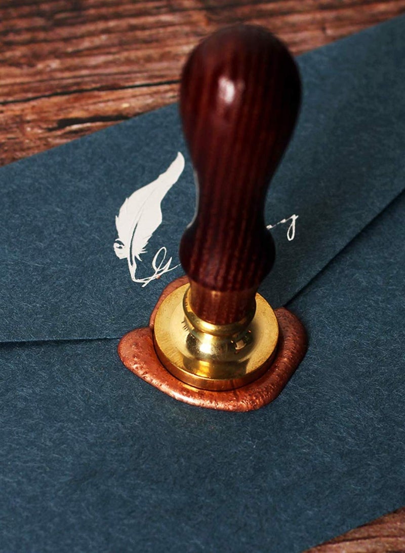 SOLARAE Wax Seal Stamp Elegant Rose Brass Heads and Classic Wooden Handle Sealing Sticks for Invitations Cards Wedding - Image 4