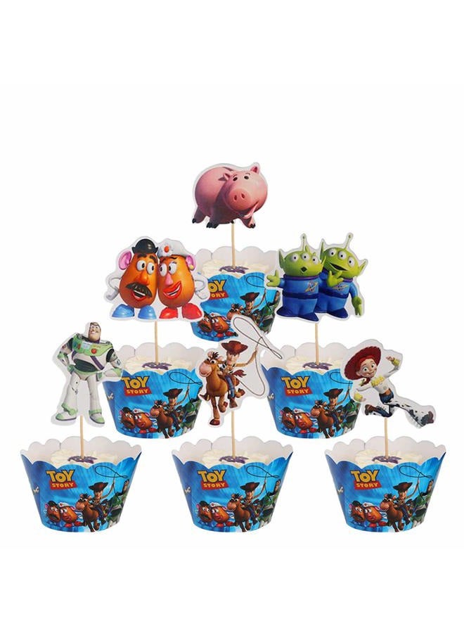 NF orange 48pcs Cake Toppers For Toy Story ,Kids Birthday Party Cake Decoration Supplies - Image 1