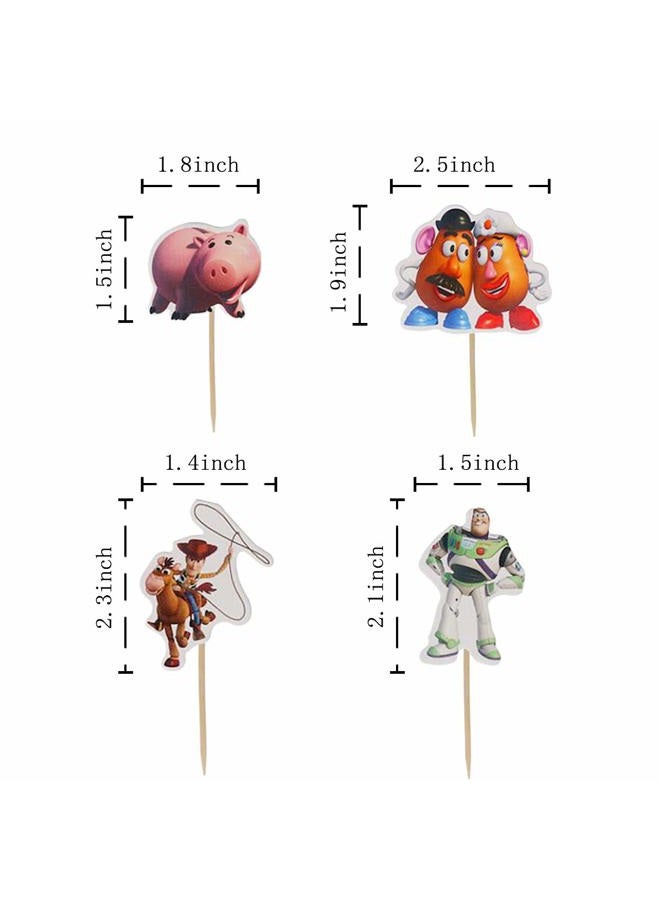 NF orange 48pcs Cake Toppers For Toy Story ,Kids Birthday Party Cake Decoration Supplies - Image 3