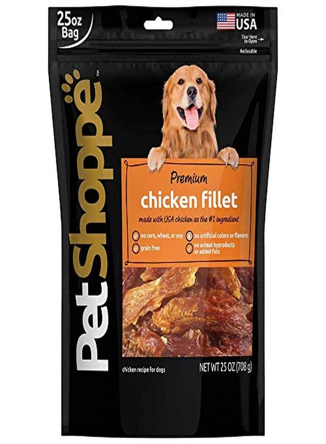 PET SHOPPE مكافآت فيليه الدجاج الممتازة للكلاب من بيت شوب، مصنوعة في الولايات المتحدة الأمريكية، طبيعية بالكامل - بدون مواد مالئة أو إضافات أو مواد حافظة (25 أونصة) - Image 1