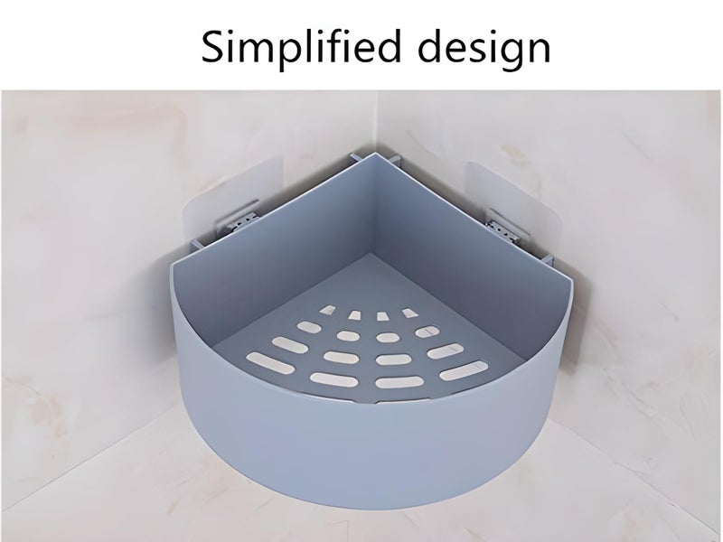 Jinila Multipurpose Wall Mounted Plastic Corner Shelf Triangle Shelve with Self Adhesive Magic Sticker for Kitchen and Bathroom (1 pcs, Multicolor) - Image 4