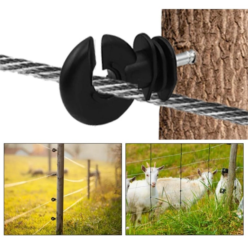 100 Pcs Black Fence Wire Insulator For Electric Livestock Animal Fence Connection Tool - Image 4