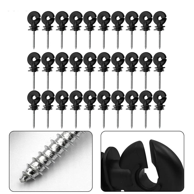 100 Pcs Black Fence Wire Insulator For Electric Livestock Animal Fence Connection Tool - Image 3