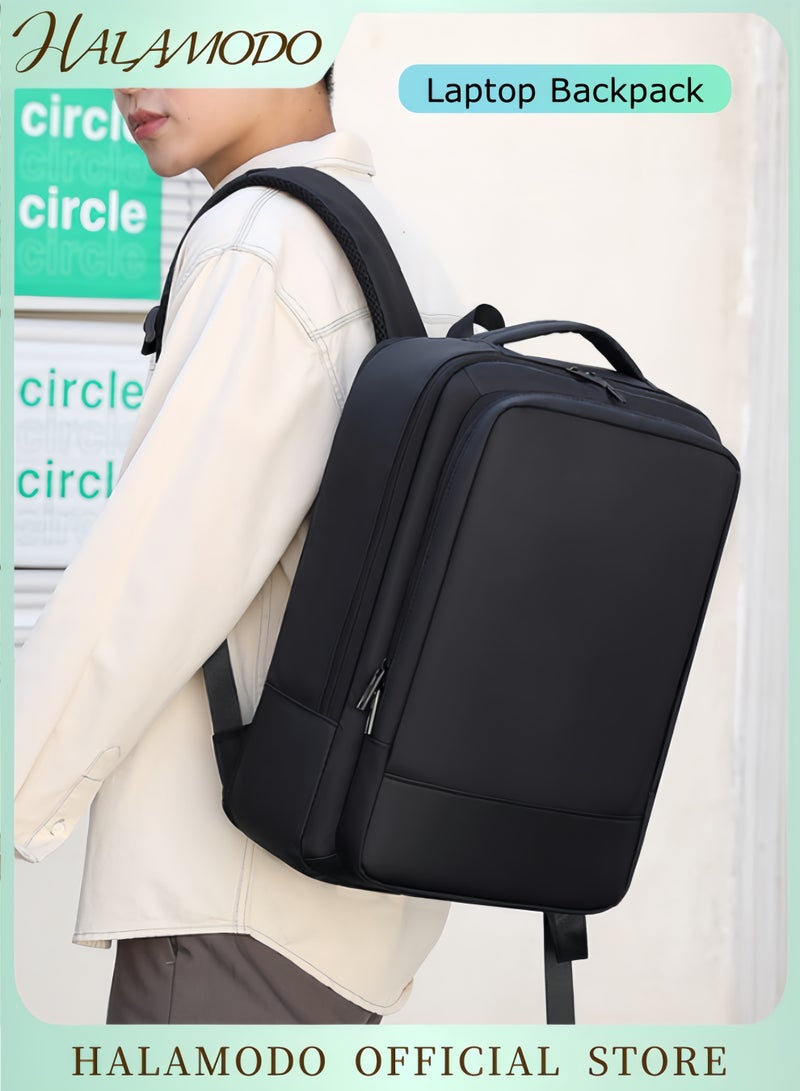 HALAMODO Laptop Backpack Business Slim Durable Laptops Travel Backpacks with USB Charging Port, College Backpacks Computer Bag Gifts for Men and Women Fits Notebook  - Image 1