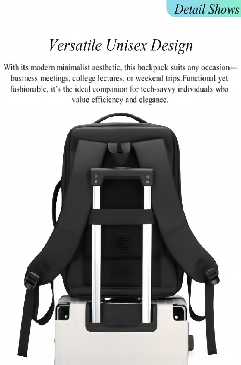 حقيبة ظهر للكمبيوتر المحمول للأعمال، حقيبة ظهر متينة رفيعة للسفر مع منفذ شحن USB، حقيبة ظهر جامعية، حقيبة كمبيوتر هدايا للرجال والنساء، تناسب الكمبيوتر المحمول - Image 4