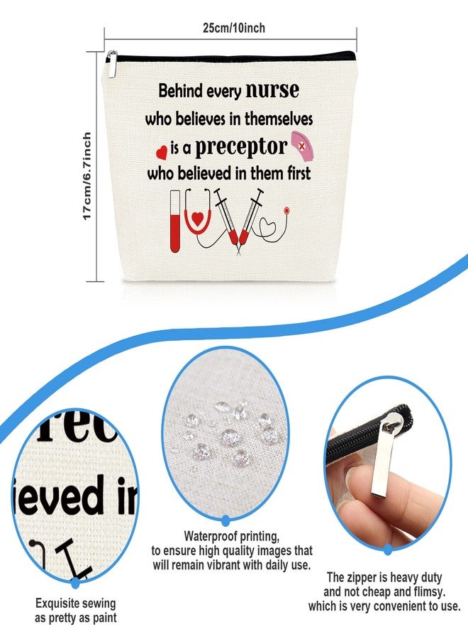 Mikela Nurse Preceptor Gift Cosmetics Bag Nurse Teacher Thank You Appreciation Gift RN Instructor Present Makeup Bag Graduation Christmas Birthday Present for RN Nurses' Week Travel Zipper Toiletries Pouch - Image 2