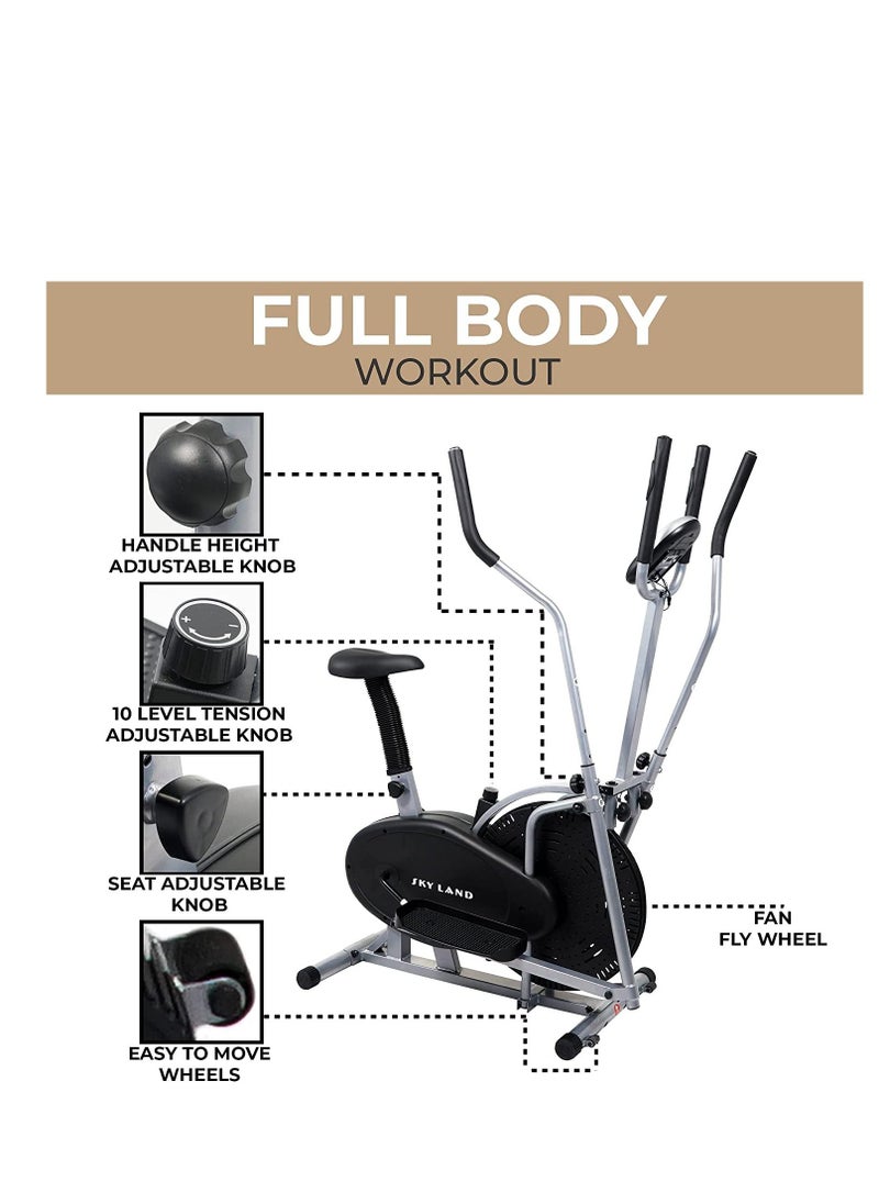 Sky Land - 2 In 1 Elliptical Cross Trainer Exercise Bike - Image 1