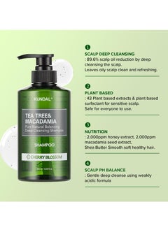 KUNDAL Kundal Tea Tree & Macadamia Deep Cleansing Shampoo [Jasmine Woody] - Korean Hair Care, Scalp Care, Tea Tree extract, For All hair Types 10.14fl oz (pack of 1)  - Image 2