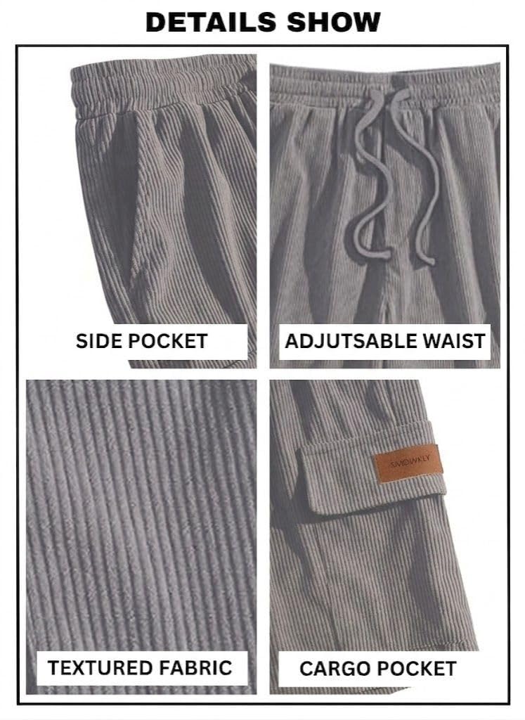 SMOWKLY Authentics Classic Men's Ribbed Polycotton Relaxed Fit Cargo Stretch Shorts || Half Pant with Drawstring & 4 Pockets || Lightweight & Quick Dry || Men Shorts Casual ||Shorts Pant for Men Grey - Image 5