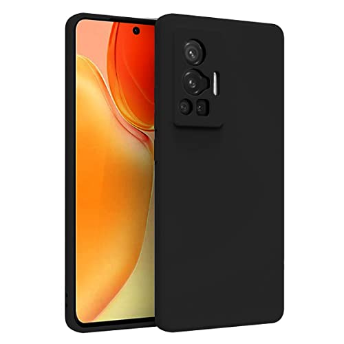 LIRAMARK Silicone Soft Back Cover Case for Vivo X70 PRO (Black) - Image 1