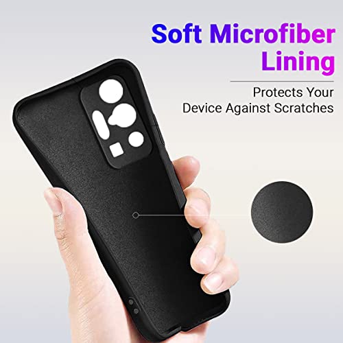 LIRAMARK Silicone Soft Back Cover Case for Vivo X70 PRO (Black) - Image 4