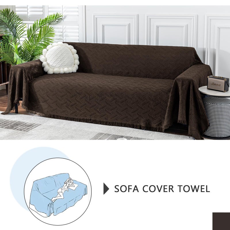 MEETSKY Sofa Covers Couch Covers for 3 Cushion Couch Sofa L Shape Sectional Couch Covers for Dogs Washable Luxury Bed Blanket Couch Protector for Pets, Kids(X-Large: 71" x 118", Chocolate) - Image 3