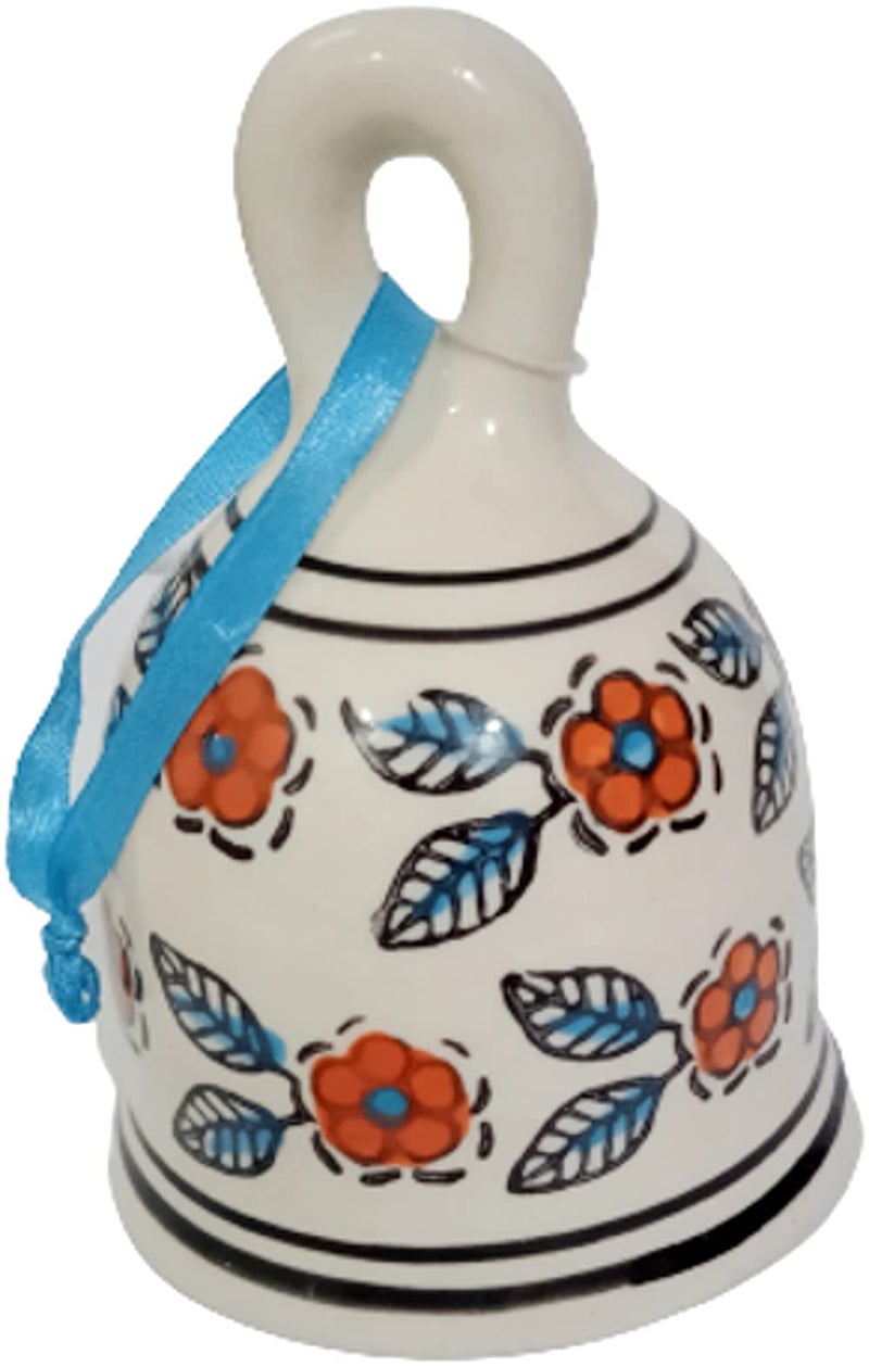 Purpledip Ceramic Painted Bell: Wall Door Hanging with Resonating Sound, 5 Inches Tall (12365) - Image 3