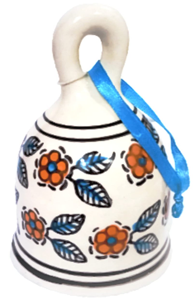Purpledip Ceramic Painted Bell: Wall Door Hanging with Resonating Sound, 5 Inches Tall (12365) - Image 5