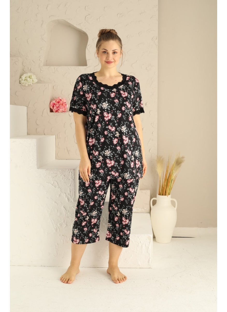 Women's Black Buttonless Viscose Wide Oversized Capri/Bermuda Pajama Set - pzsku/ZCF33978FF2A174793681Z/45/_/1741271963/730b4548-5d91-46ff-8553-e46a482ec806