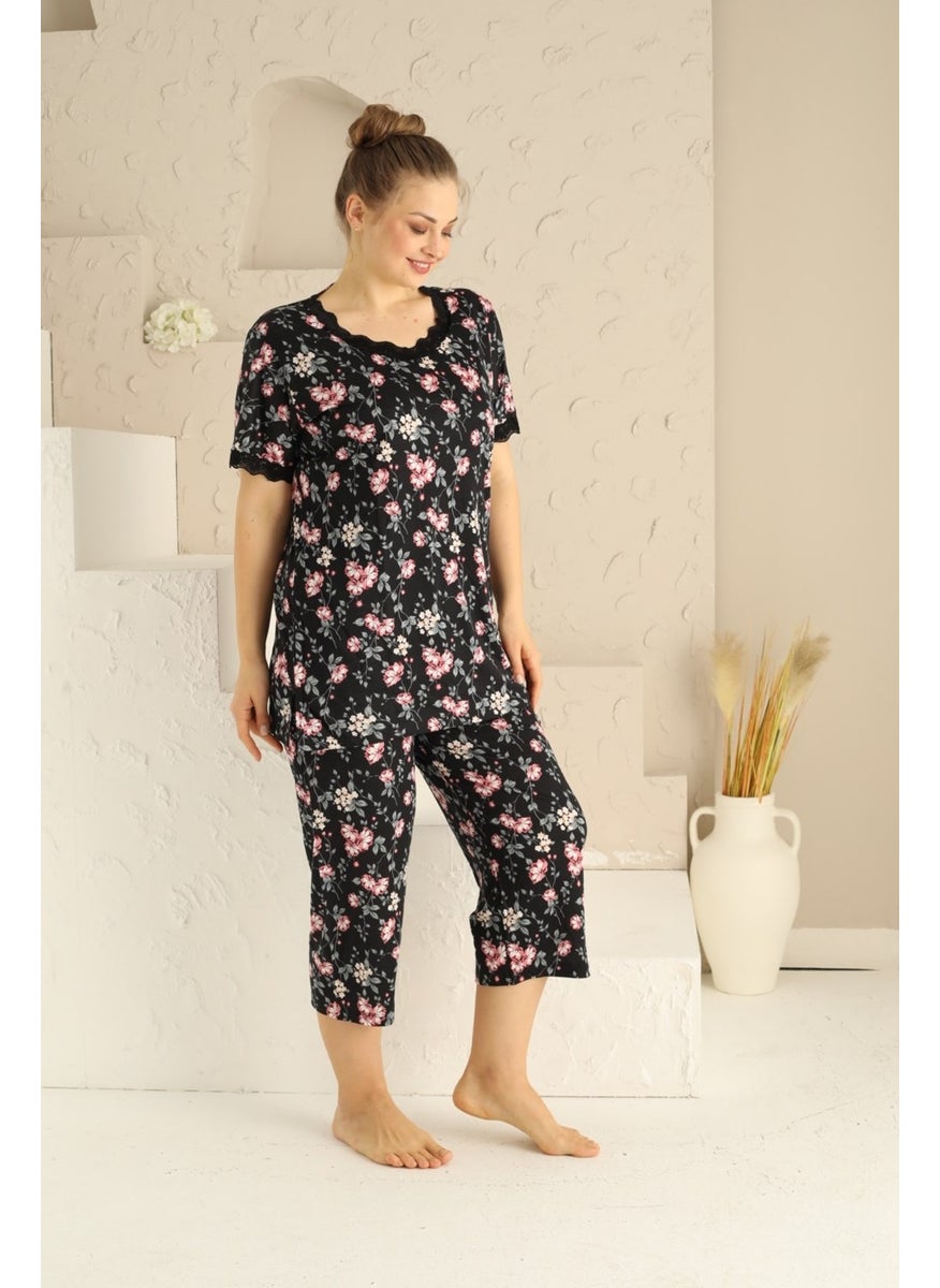 Women's Black Buttonless Viscose Wide Oversized Capri/Bermuda Pajama Set - pzsku/ZCF33978FF2A174793681Z/45/_/1741271966/8a8cbacd-e029-4bb4-8d81-1bf4a0532f81