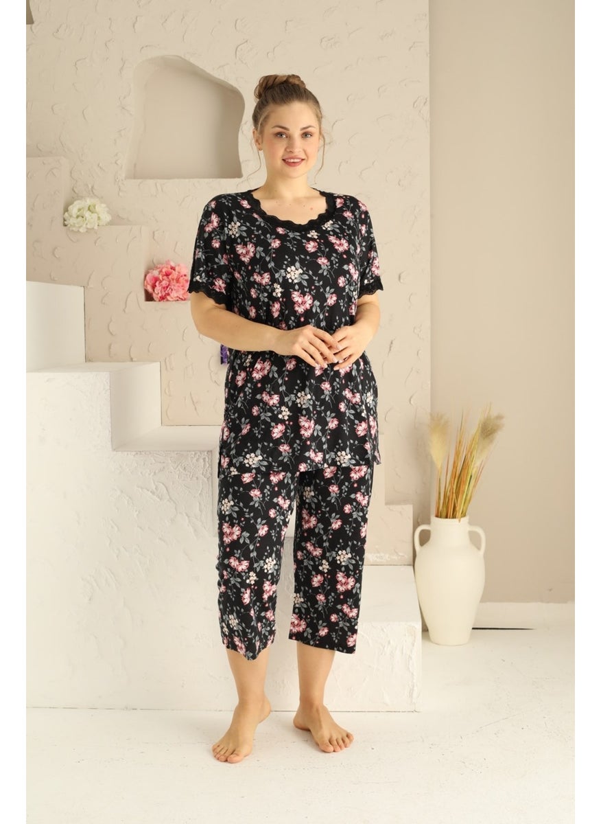 Women's Black Buttonless Viscose Wide Oversized Capri/Bermuda Pajama Set - pzsku/ZCF33978FF2A174793681Z/45/_/1741271967/7b9393ca-4bd8-4d24-bfde-303e857f8537