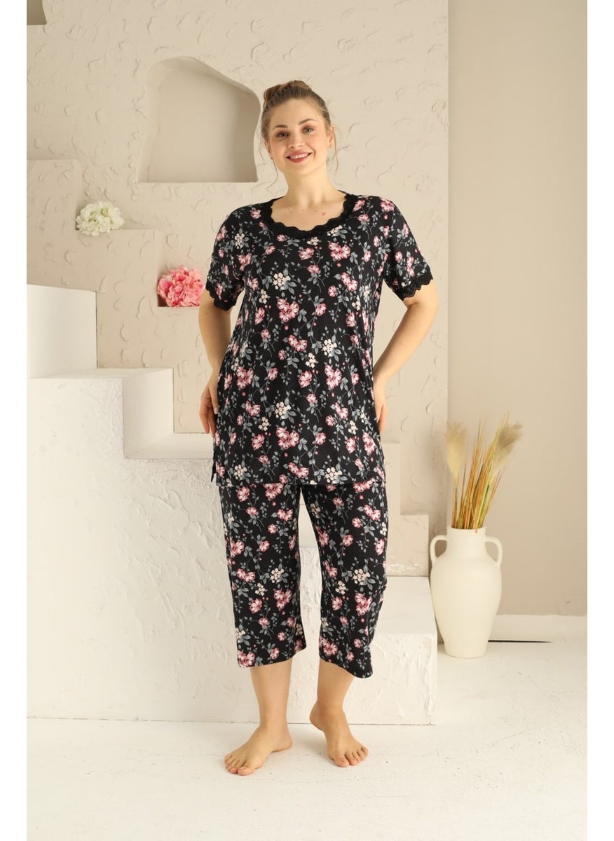 Women's Black Buttonless Viscose Wide Oversized Capri/Bermuda Pajama Set - pzsku/ZCF33978FF2A174793681Z/45/_/1741271968/d8df2ee5-06ac-4c99-b931-e7bcc2128b42