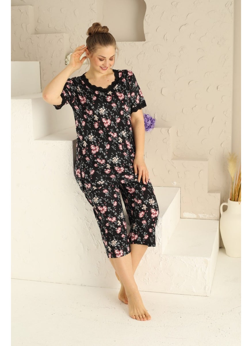 Women's Black Buttonless Viscose Wide Oversized Capri/Bermuda Pajama Set - pzsku/ZCF33978FF2A174793681Z/45/_/1741271969/c24ac9fc-599a-4d45-879f-0e59a1f5a75a