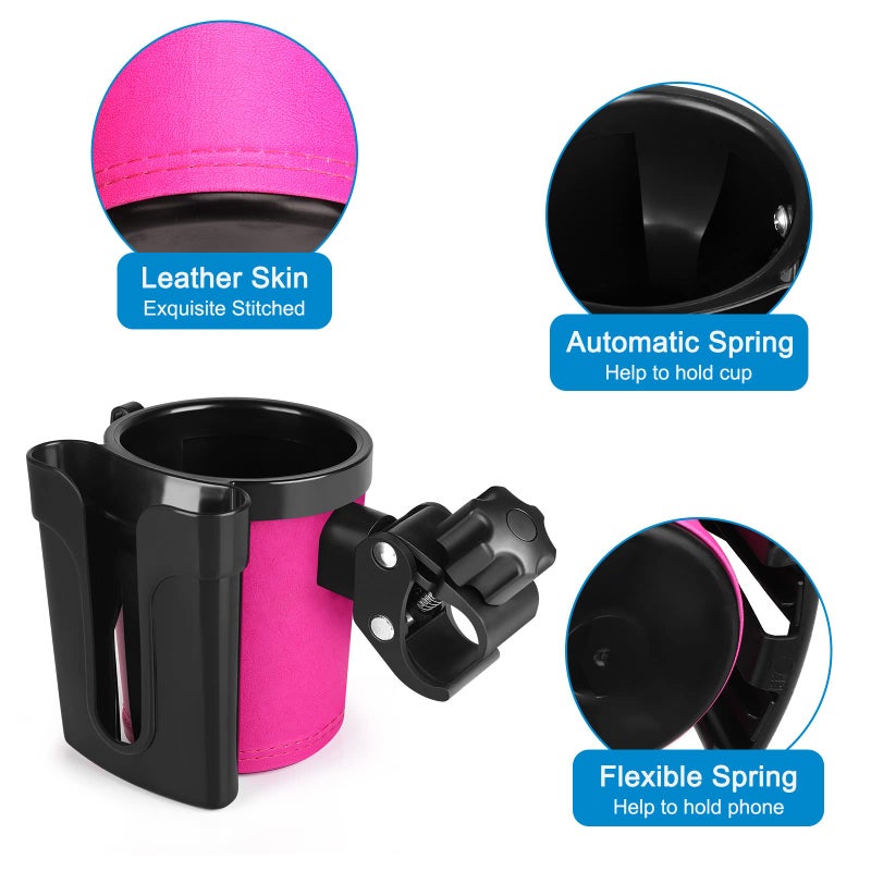 Accmor Stroller Cup Holder with Phone Keys Holder, 3-in-1 Universal Cup Holder, Drinks Bottle Holder for Stroller, Bike, Wheelchair, Walker, Scooter - Image 5