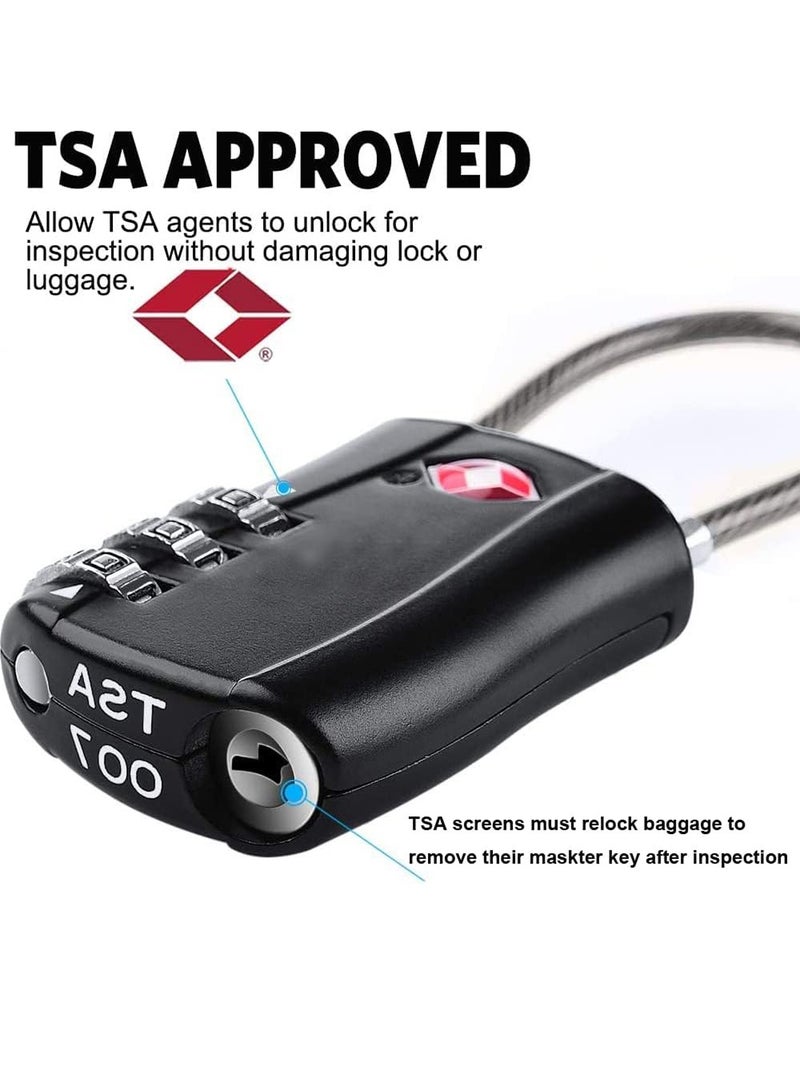 أوالس قفل أمتعة TSA بحزمتين جسم سبائك رمز مركب آمن للحقائب السفر حقائب الأمتعة الخزائن صناديق اللياقة البدنية أقفال الدراجات للاستخدام اليومي والسفر والرحلات - Image 5