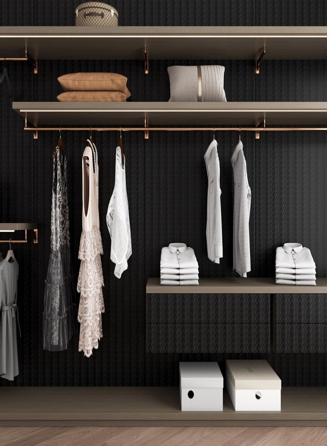 ReWallpaper ورق حائط ReWallpaper أسود غير لامع بنقشة مميزة وقابل للتقشير واللصق، مقاس 17.7 بوصة × 23 قدمًا، ورق لاصق من الفينيل قابل للإزالة للخزائن، ورق حائط أسود مناسب للمستأجرين، مناسب لغرفة النوم والحمام والفصول الدراسية - Image 3