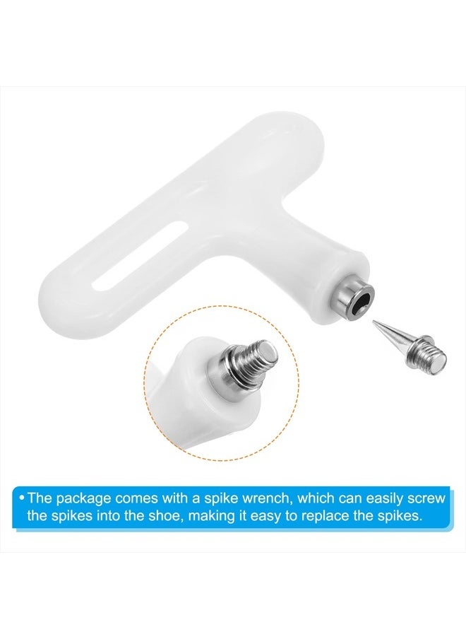 PATIKIL - 1/2 Inch Steel Track Spikes, 20 Pack Sports Shoes Spikes Replacement Accessories with Spike Wrench for Long Jumping Running, Silver Tone - Image 1