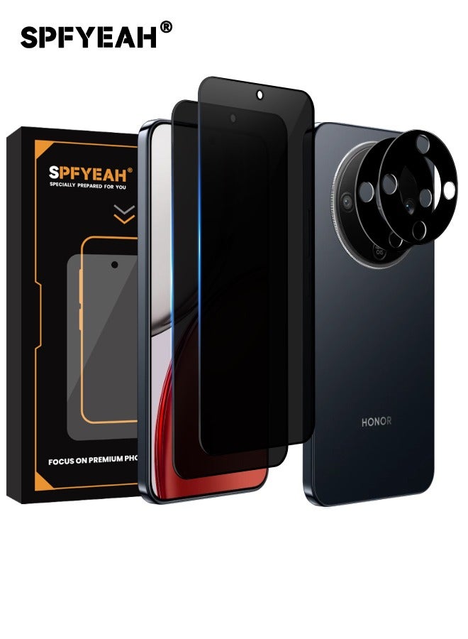 SPFYEAH [2+2 Pack] Honor X9d Privacy Screen Protector with Camera Lens Protector, [28° Anti-Spy][9H Hardness][Touch Sensitive][Anti Scratch][Bubble Free][Case Friendly] Protector Set for Honor X9d 5G 6.79 inch (Boxed, 2+2 PCS) - Image 1