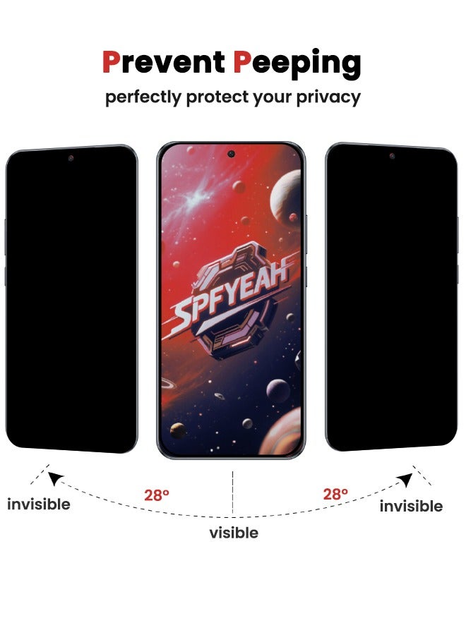 SPFYEAH [2+2 Pack] Honor X9d Privacy Screen Protector with Camera Lens Protector, [28° Anti-Spy][9H Hardness][Touch Sensitive][Anti Scratch][Bubble Free][Case Friendly] Protector Set for Honor X9d 5G 6.79 inch (Boxed, 2+2 PCS) - Image 4