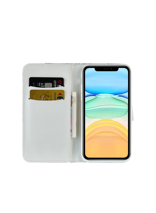 زبون جراب لهاتف iPhone 13 مصنوع من الجلد بتصميم مسحوق لامع ليزري متناسق مع نسيج التمساح مع فتحات للبطاقات وحامل ومحفظة - Image 4