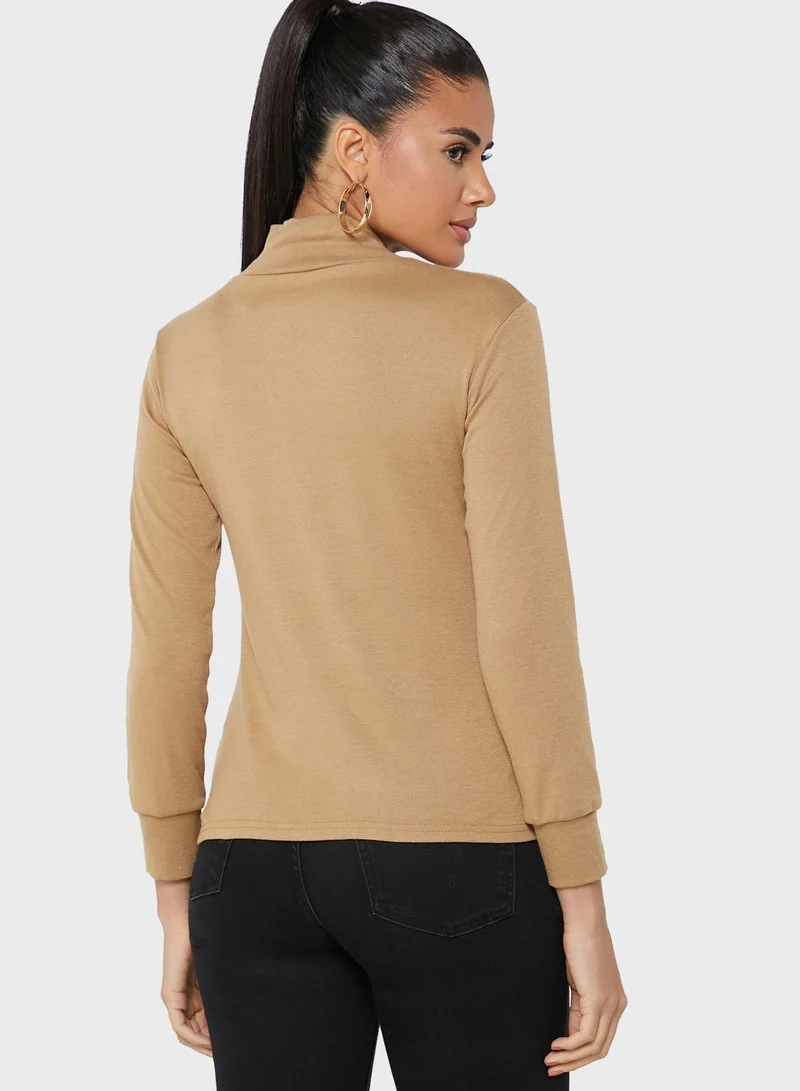 ELLA Keyhole High Neck Sweater